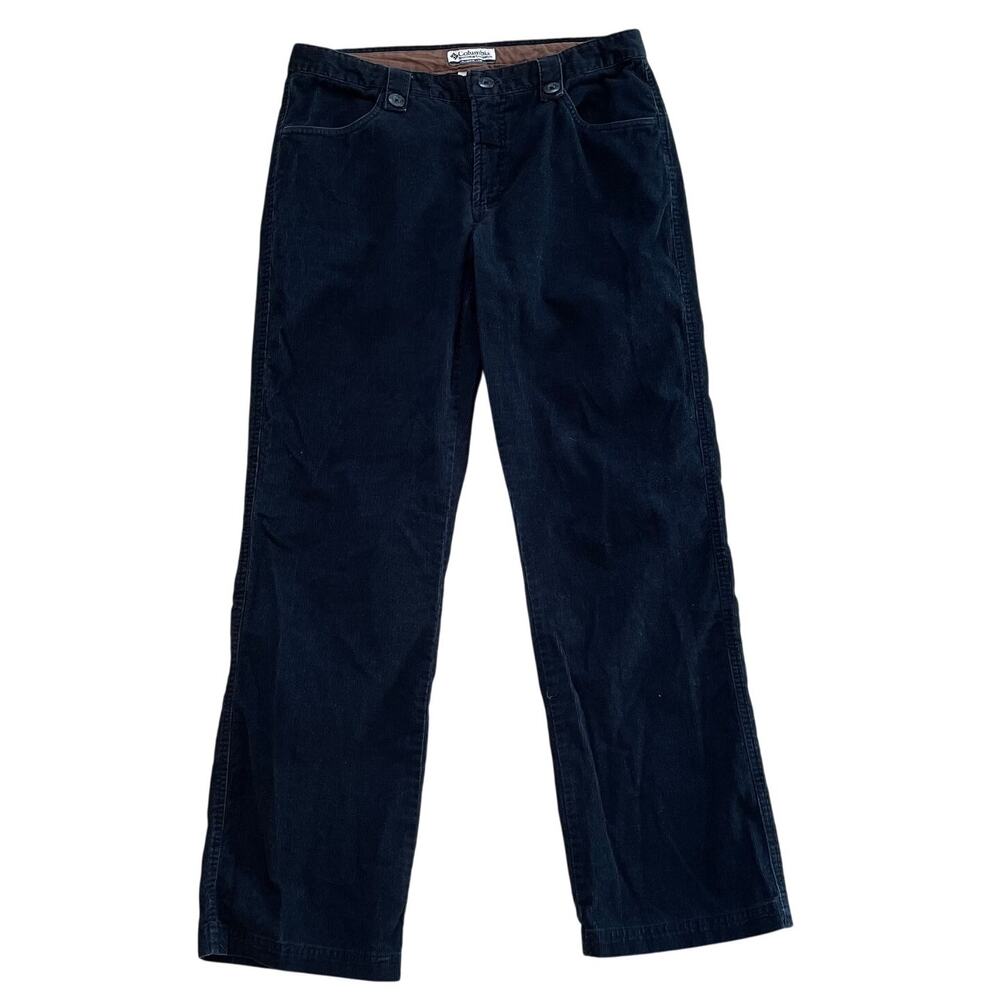 Columbia Sportswear Mid Rise Straight Leg Black Corduroy Pants, Preppy, 10